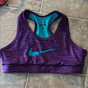 Nike Purple and Blue Sports Bra with Racerback Design